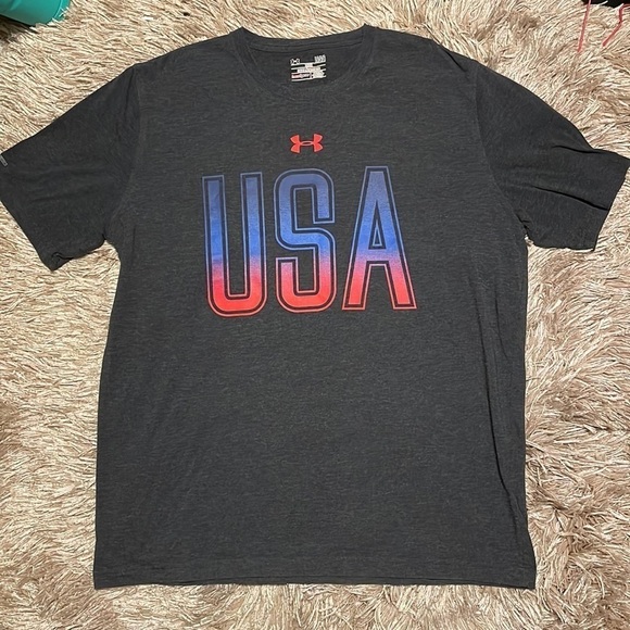 Under Armour USA Gray Short Sleeve T Shirt - Picture 1 of 6
